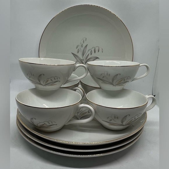 Vintage 1961 Kaysons Japan GOLDEN RHAPSODY 4 Dinner Plates and 6 Coffee Cups - Picture 1 of 8